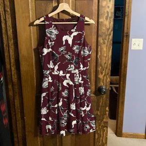 Banana Republic pleated floral print dress